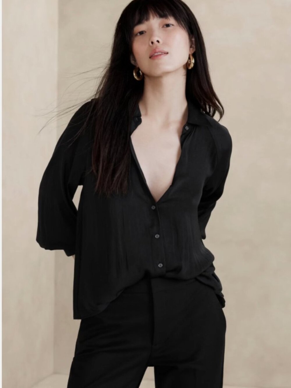 Banana Republic Black Button Down Shirt